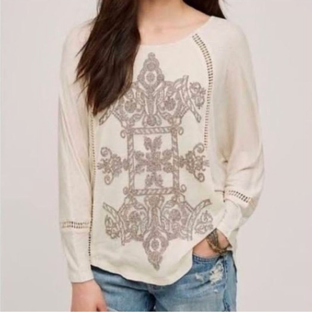 Meadow Rue Saba Embroidered Top, XS